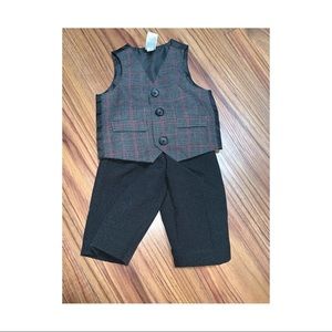 newborn grey & black shirt & dress pants